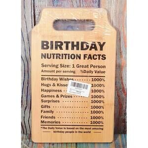 Bamboo Birthday Nutrition Facts Cutting‎ Board